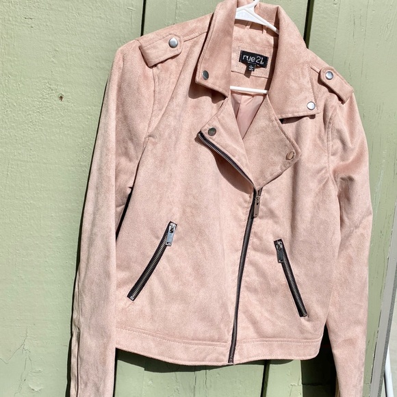 Rue 2 Faux Suede Biker Jacket 